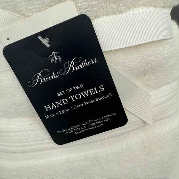 Brooks Brothers Set of 2 bath & 2 hand towels white luxurious cotton NWT - Picture 5 of 7